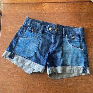 COH citizens of humanity patchwork cuffed denim short shorts